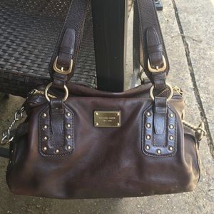 Michael Kors brown leather satchel